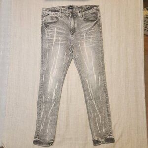 Anom Denim Jeans Men's 38 Slim fit Gray Bleached Distressed